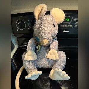 14" Folkmanis Puppets Storytelling Mouse Rat with Vest Stopwatch Cheese RETIRED